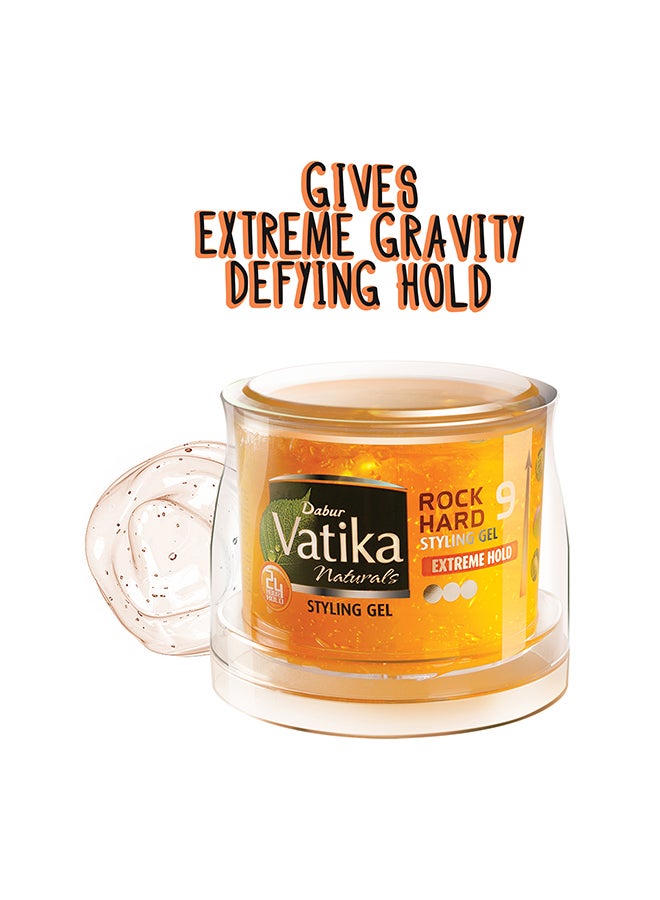 VATIKA Rock Hard Extra Strong Hold Styling Gel 250ml Pack of 2  - Image 2