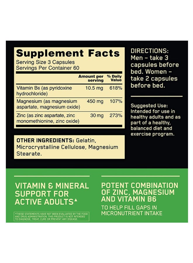 Optimum Nutrition ZMA Dietary Supplement - 180 Capsules  - Image 2