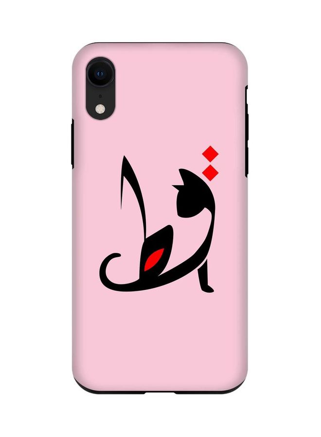 ستايلايزد غطاء حماية بطبقتين من مزيج من مواد مختلفة من البولي كربونات وجزء داخلي من البولي يوريثان الحراري من سلسلة تاف برو بتصميم متين وبلمسة نهائية غير لامعة بطبعة تحمل كلمة قط لهاتف أبل آيفون XR متعدد الألوان - Image 1