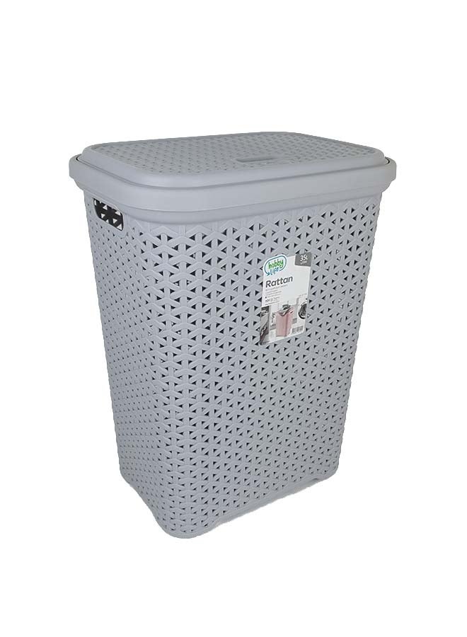 هوبي لايف سلة غسيل بتصميم الراتان رمادي كول 35لترات - Image 1
