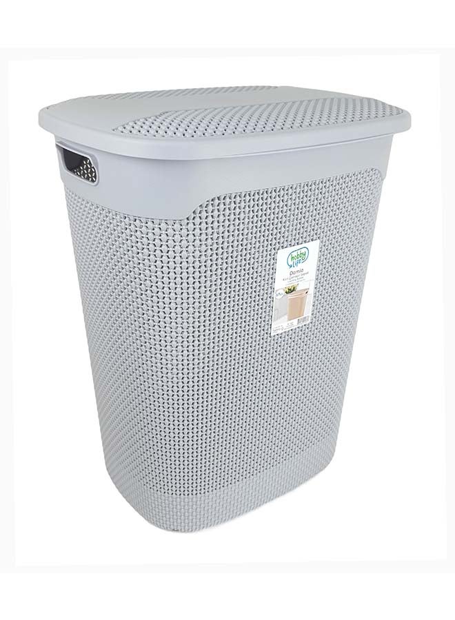 هوبي لايف سلة غسيل بتصميم قطرات مطر رمادي كول 57لترات