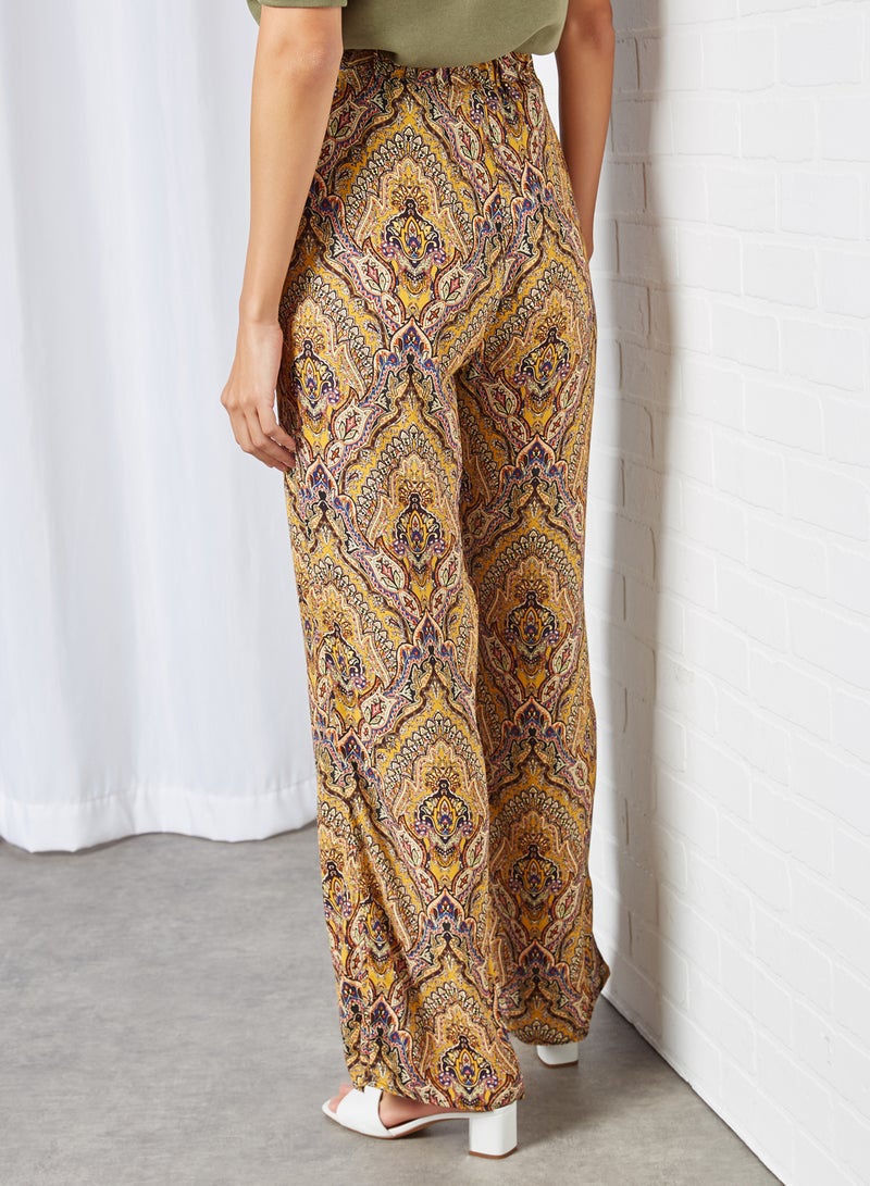 ONLY - Paisley Wide Leg Pants Golden Spice Spicy Boho - Image 1