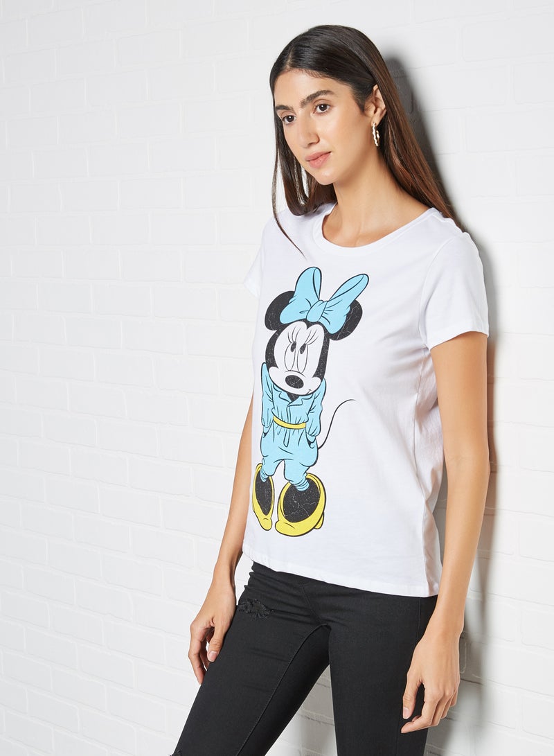 ONLY - Minnie Mouse Boxy T-Shirt White Minnie - Image 1
