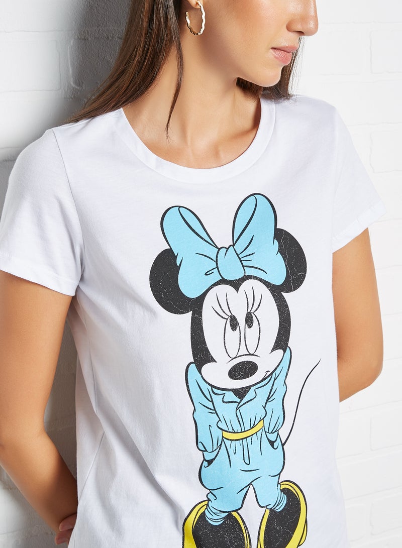 ONLY - Minnie Mouse Boxy T-Shirt White Minnie - Image 1