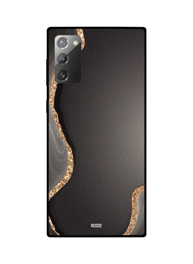 RUSSO Protective Case Cover For Samsung Galaxy Note 20 Black/Grey/Gold  - Image 2