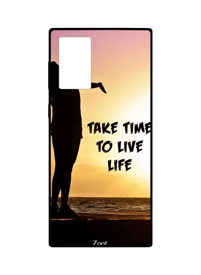 Zoot Take Time To Live Life Printed Case Cover For Samsung Galaxy Note20 Ultra Yellow/Pink/Black - Image 1