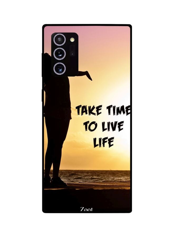 Zoot Take Time To Live Life Printed Case Cover For Samsung Galaxy Note20 Ultra Yellow/Pink/Black - Image 2