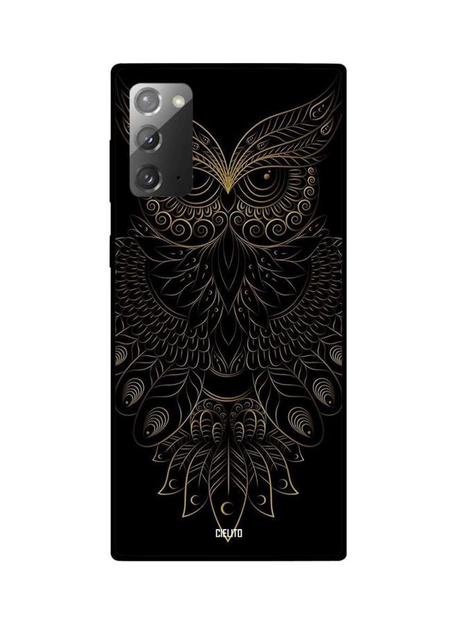CIELITO Owl Printed Case Cover For Samsung Galaxy Note20 Black/Yellow - Image 2