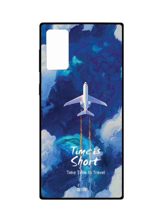CIELITO Time Short Take Time To Travel Printed Case Cover For Samsung Galaxy Note 20 Blue/White  - Image 1