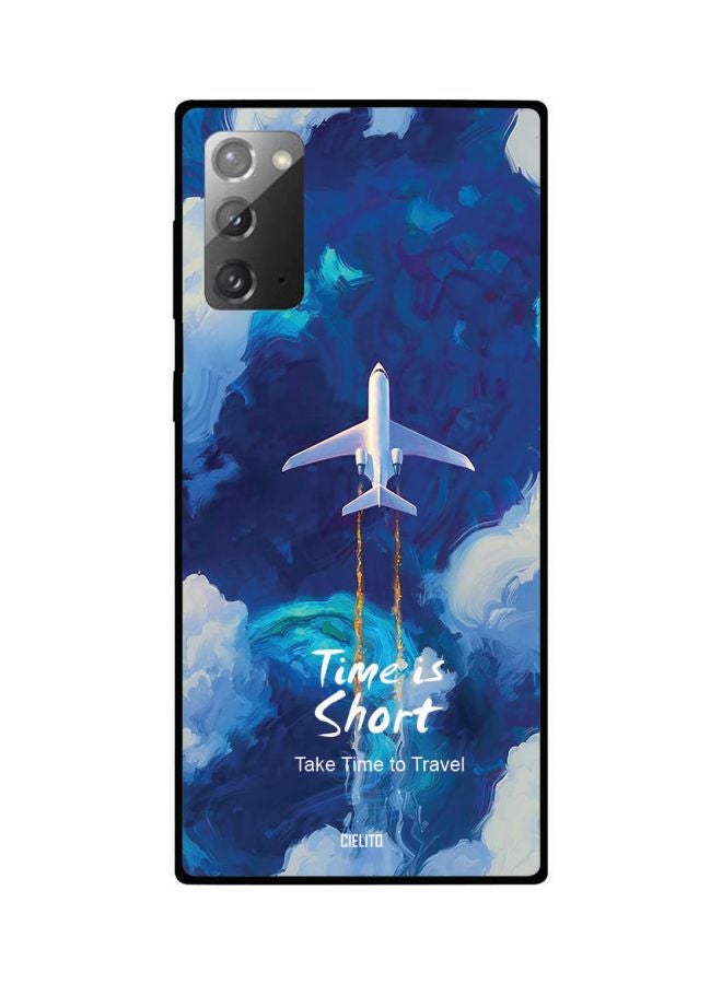 CIELITO Time Short Take Time To Travel Printed Case Cover For Samsung Galaxy Note 20 Blue/White  - Image 2