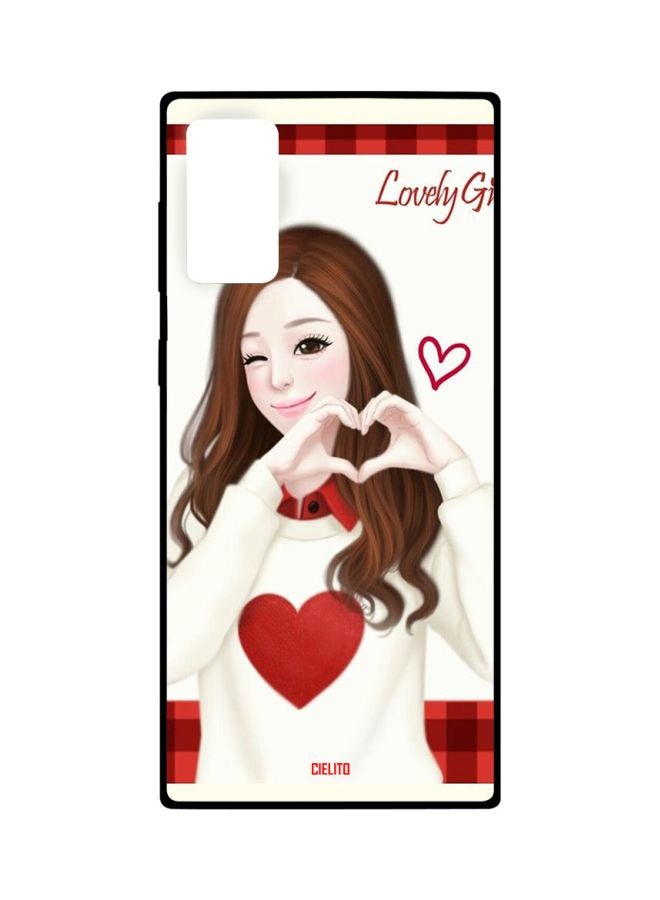 CIELITO Lovely Girl Printed Case Cover For Samsung Galaxy Note20 Beige/Red/Brown - Image 1