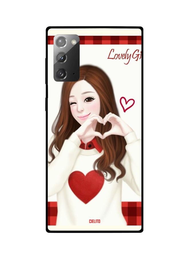 CIELITO Lovely Girl Printed Case Cover For Samsung Galaxy Note20 Beige/Red/Brown - Image 2