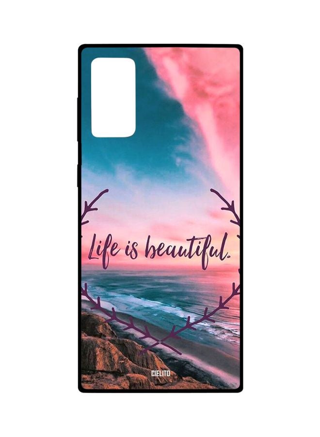 CIELITO Quote Printed Case Cover For Samsung Galaxy Note20 Pink/Blue/Brown - Image 1