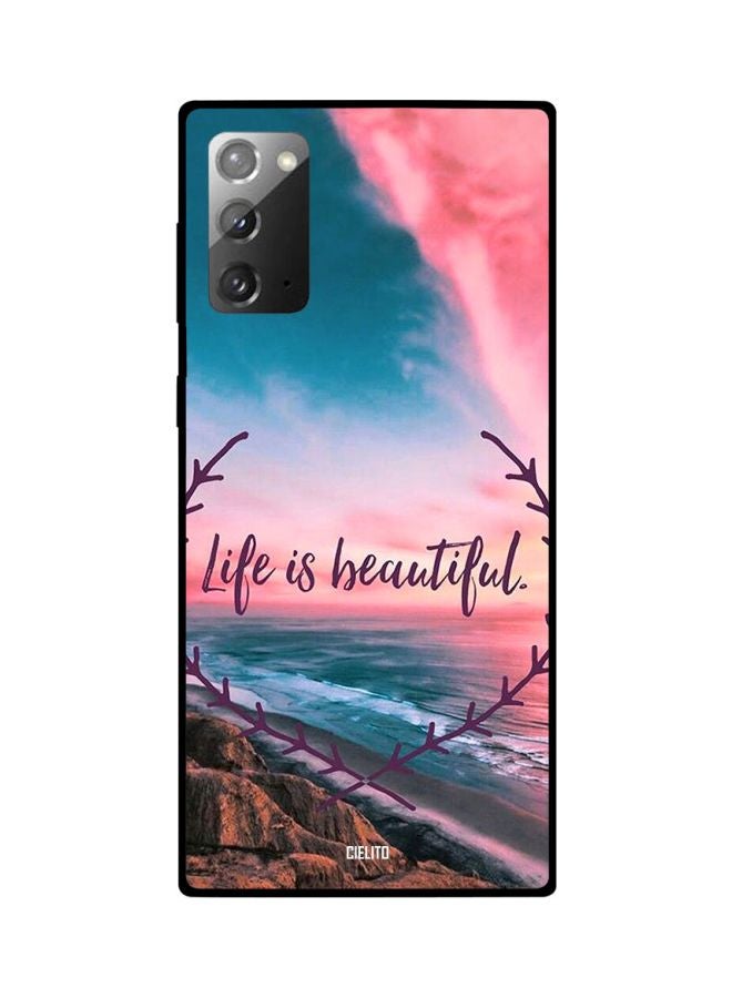 CIELITO Quote Printed Case Cover For Samsung Galaxy Note20 Pink/Blue/Brown - Image 2