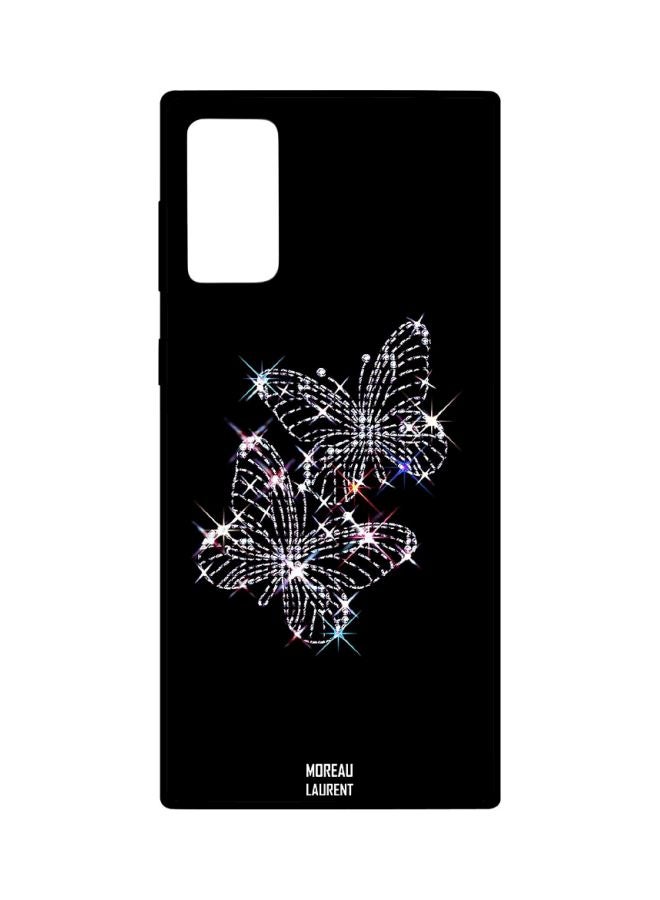 Moreau Laurent Butterfly Printed Case Cover For Samsung Galaxy Note20 Black/White/Blue - Image 1