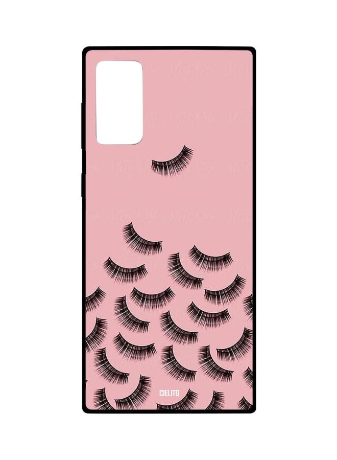 CIELITO Eyelash Printed Case Cover For Samsung Galaxy Note20 Pink/Black - Image 1