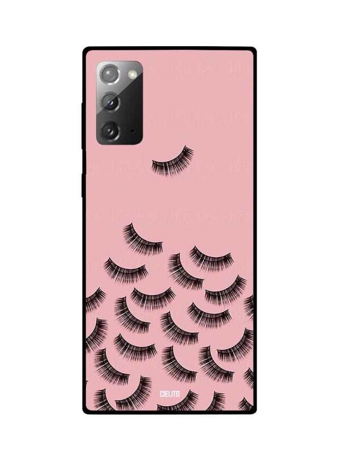 CIELITO Eyelash Printed Case Cover For Samsung Galaxy Note20 Pink/Black - Image 2