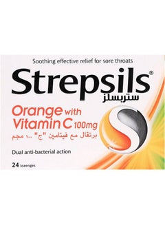 Strepsils Orange With Vitamin C 100Mg Lozenges 24'S 