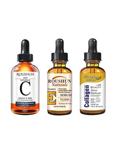ROUSHUN Pack Of 3 Vitamin C, E And Collagen Beauty Skin Serum 30ml  - Image 1