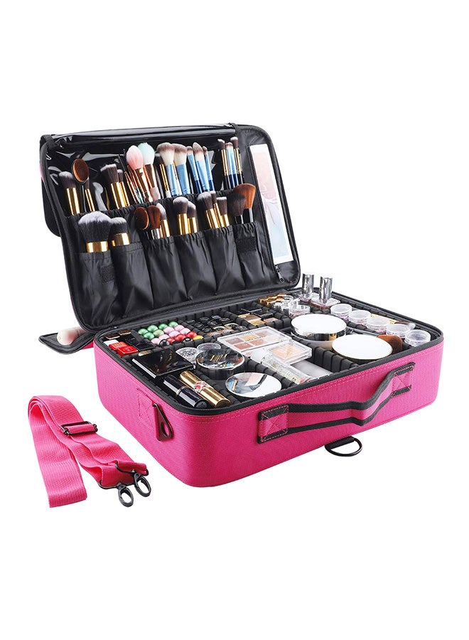 Generic - 3 Layers Large Makeup Case Organizer Pink - Image 1