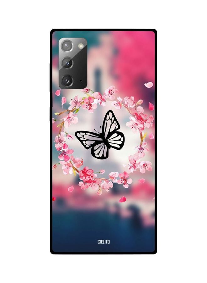 CIELITO Butterfly Printed Case Cover For Samsung Galaxy Note20 Pink/Blue/Black - Image 2