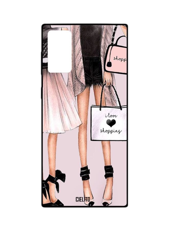 CIELITO I Love Shopping Printed Case Cover For Samsung Galaxy Note20 Beige/Black/Pink - Image 1