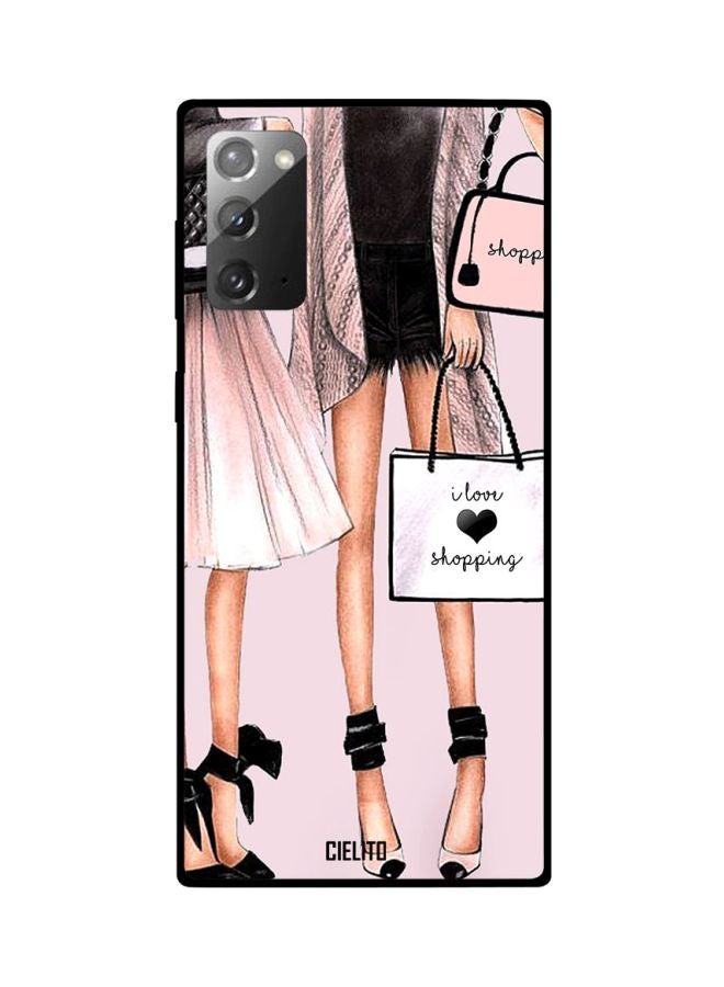 CIELITO I Love Shopping Printed Case Cover For Samsung Galaxy Note20 Beige/Black/Pink - Image 2
