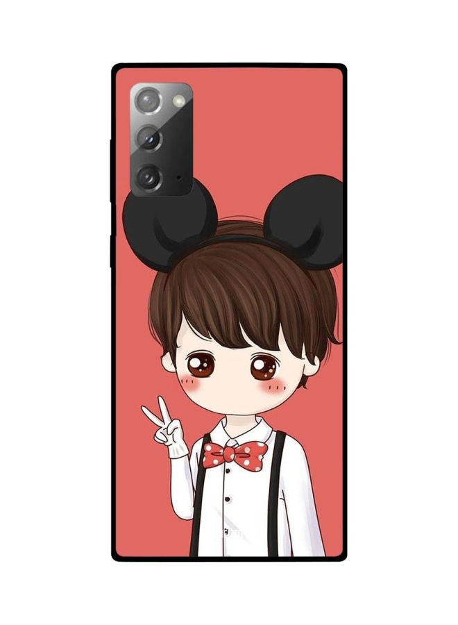 CIELITO Anime Girl Printed Case Cover For Samsung Galaxy Note20 Red/Beige/Brown - Image 2