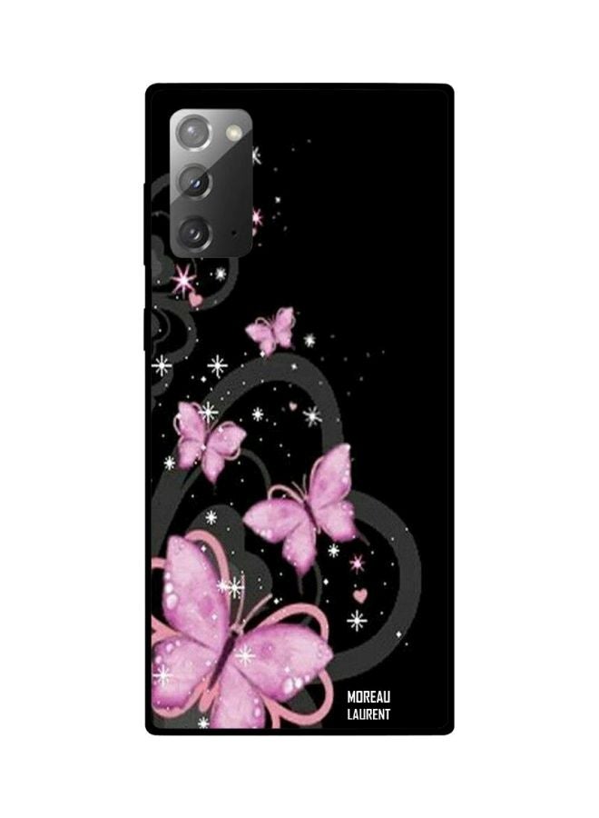 Butterfly Printed Case Cover For Samsung Galaxy Note20 Black/Pink/Grey