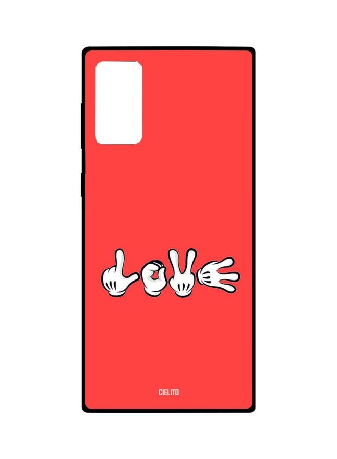 CIELITO Hand Gestures Printed Case Cover For Samsung Galaxy Note20 Red/White - Image 1