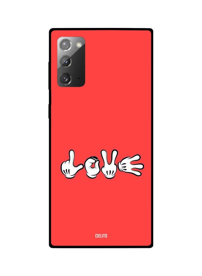 CIELITO Hand Gestures Printed Case Cover For Samsung Galaxy Note20 Red/White - Image 2