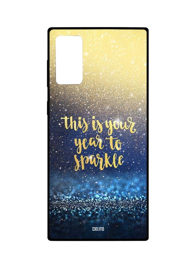 CIELITO Quote Printed Case Cover For Samsung Galaxy Note20 Blue/Yellow/White - Image 1