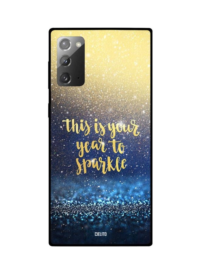 CIELITO Quote Printed Case Cover For Samsung Galaxy Note20 Blue/Yellow/White - Image 2