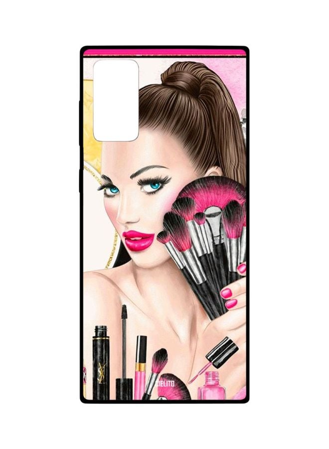 CIELITO Makeup Brushes Printed Case Cover For Samsung Galaxy Note20 Beige/Pink/Brown - Image 1