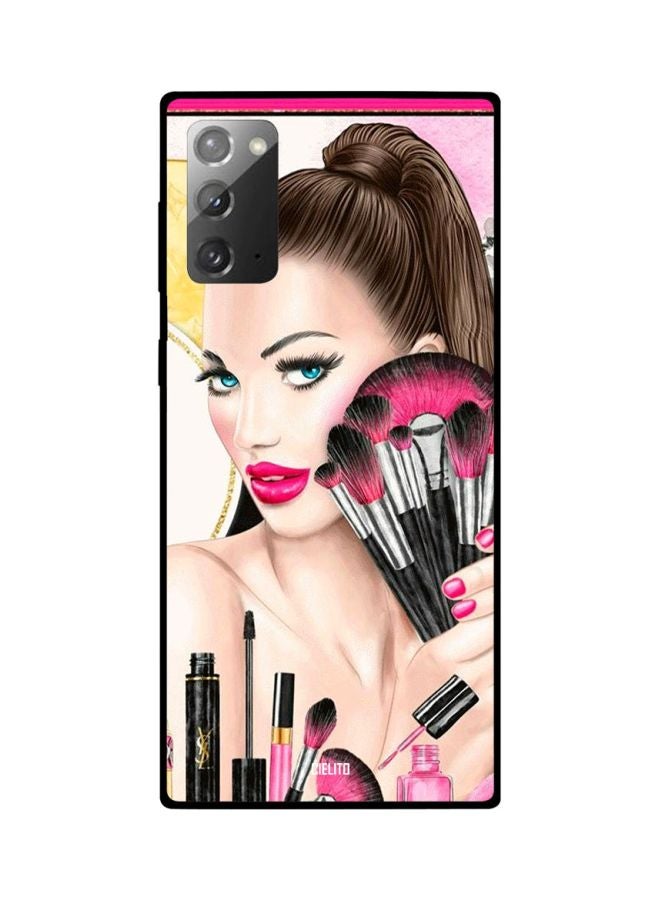 CIELITO Makeup Brushes Printed Case Cover For Samsung Galaxy Note20 Beige/Pink/Brown - Image 2