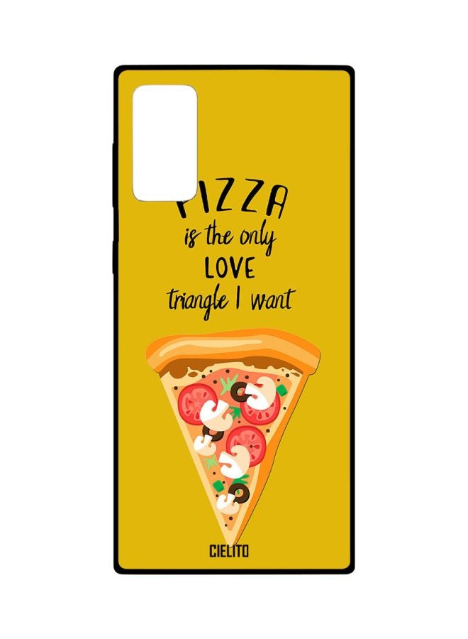CIELITO Pizza Is The Only Love Triangle I Want Printed Case Cover For Samsung Galaxy Note20 Yellow/Black/Pink - Image 1