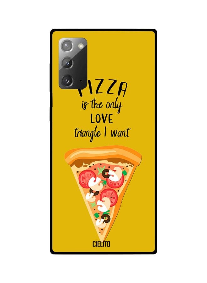CIELITO Pizza Is The Only Love Triangle I Want Printed Case Cover For Samsung Galaxy Note20 Yellow/Black/Pink - Image 2