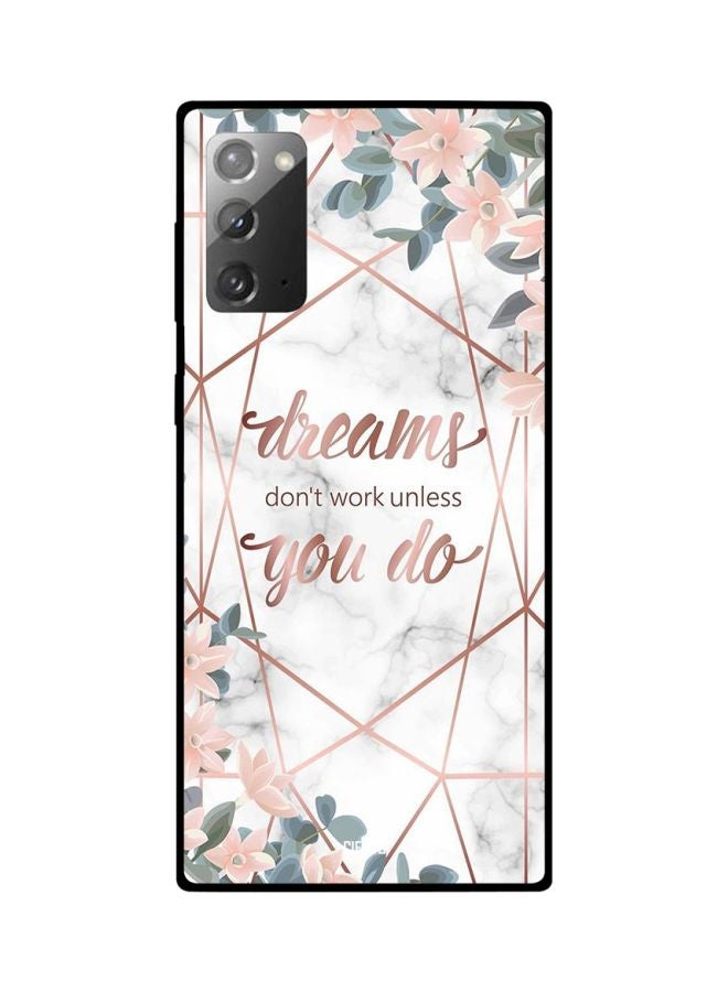 CIELITO Quote Printed Protective Case Cover For Samsung Galaxy Note20 White/Pink/Grey  - Image 2