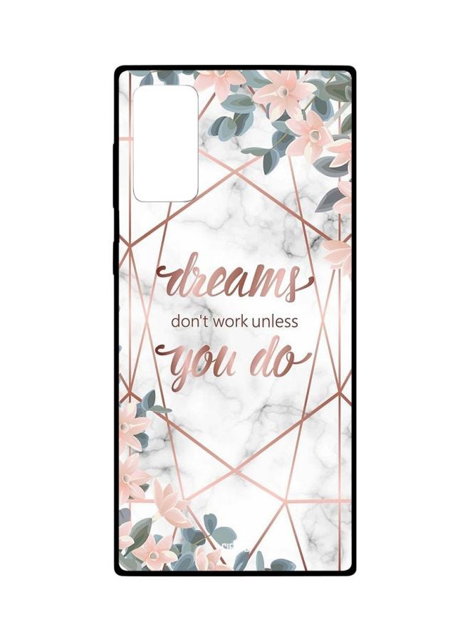 CIELITO Quote Printed Protective Case Cover For Samsung Galaxy Note20 White/Pink/Grey  - Image 1