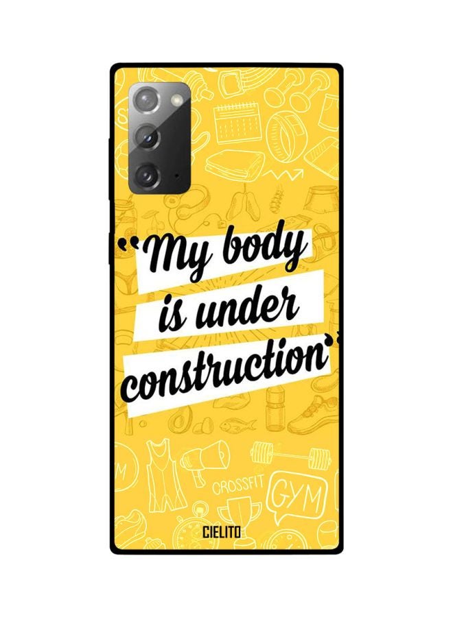 CIELITO Quote Printed Case Cover For Samsung Galaxy Note20 Yellow/White/Black - Image 2