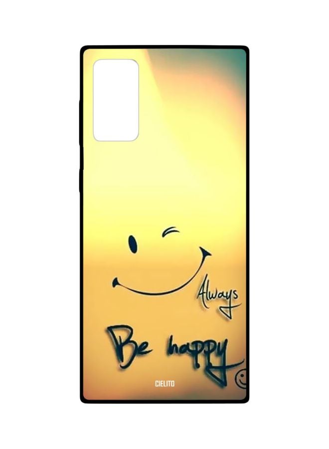 CIELITO Always Be Happy Printed Protective Case Cover For Samsung Galaxy Note20 Yellow/Black - Image 1