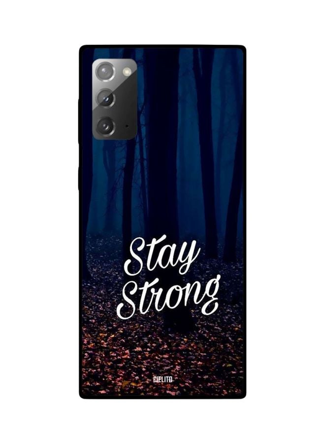 CIELITO Stay Strong Printed Protective Case Cover For Samsung Galaxy Note20 Blue/Black/White - Image 2
