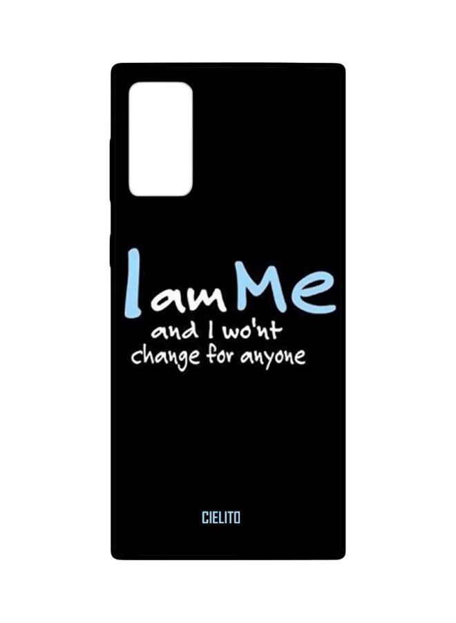 CIELITO Quote Printed Case Cover For Samsung Galaxy Note 20 Black/White/Blue - Image 1
