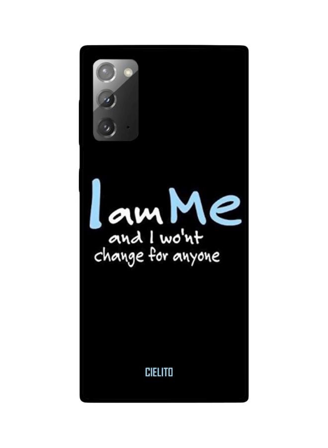 CIELITO Quote Printed Case Cover For Samsung Galaxy Note 20 Black/White/Blue - Image 2
