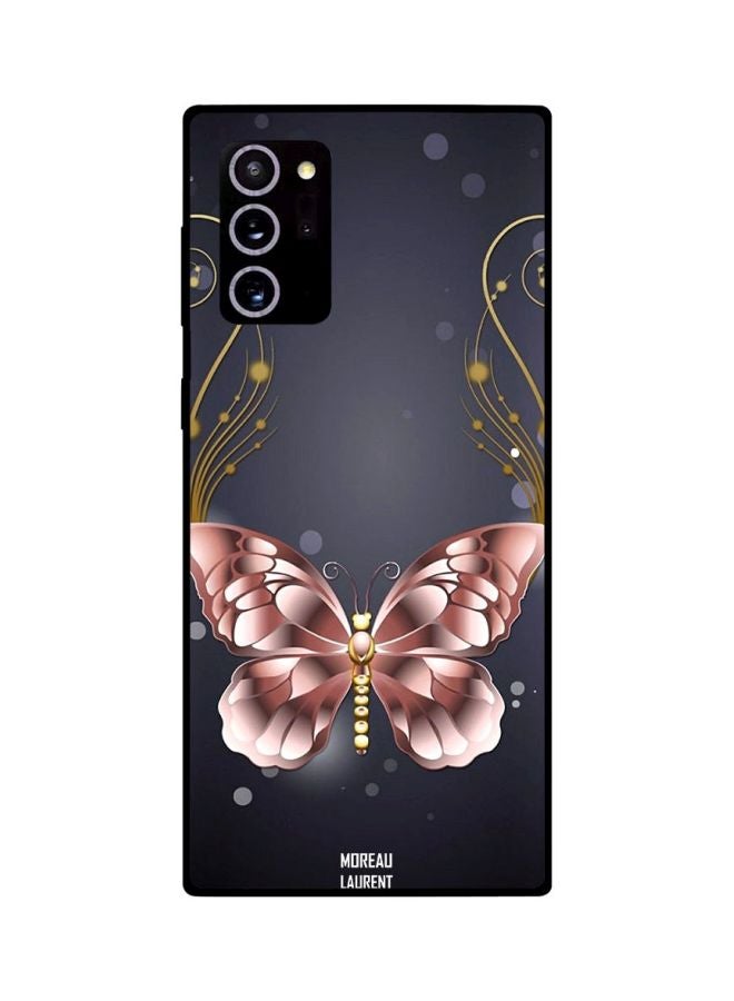 Moreau Laurent Butterfly Printed Protective Case Cover For Samsung Galaxy Note 20 Ultra Grey/Pink/Gold - Image 2