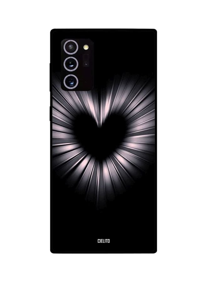 CIELITO Heart Printed Snap Case Cover For Samsung Galaxy Note20 Ultra Black/Pink  - Image 2