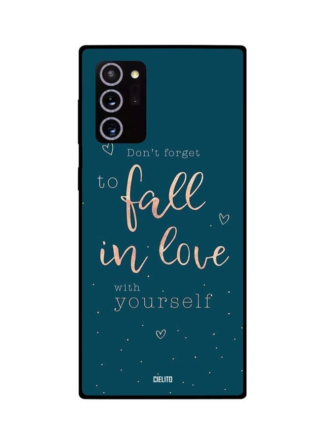CIELITO Quote Printed Case Cover For Samsung Galaxy Note20 Ultra Blue/Beige - Image 2