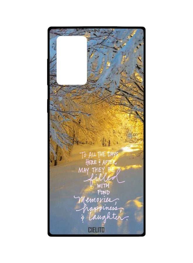 CIELITO Quote Printed Case Cover For Samsung Galaxy Note20 Ultra Blue/White/Yellow - Image 1