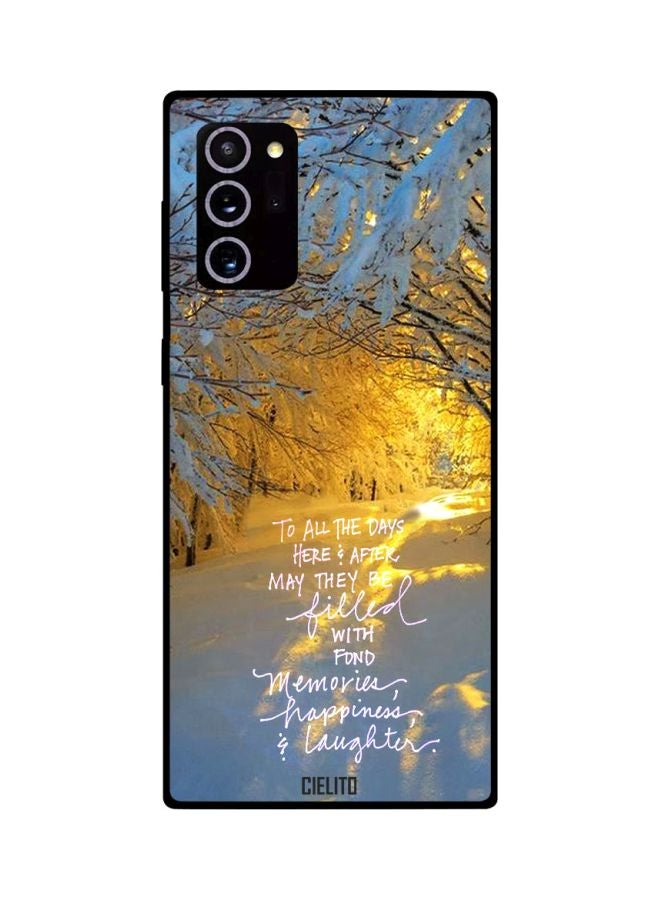 CIELITO Quote Printed Case Cover For Samsung Galaxy Note20 Ultra Blue/White/Yellow - Image 2