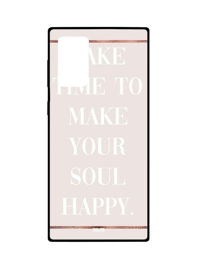CIELITO Quote Printed Protective Case Cover For Samsung Galaxy Note20 Ultra Beige/White/Brown - Image 1